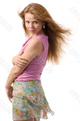 young woman in summer dress young woman in summer dress