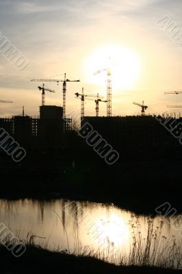 construction sunset