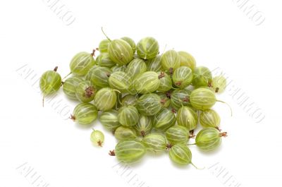 Fresh gooseberry on white