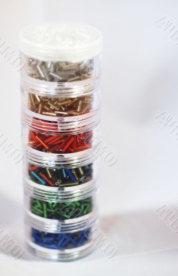 Pots of Bugle Beads