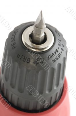 accumulator screwdriver on white