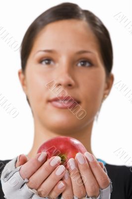 Offering an apple Offering an apple