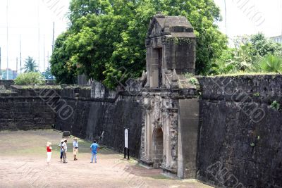 Tourists and fort