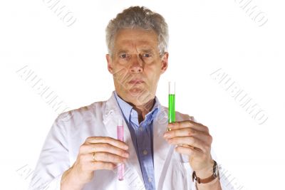 Man is researching