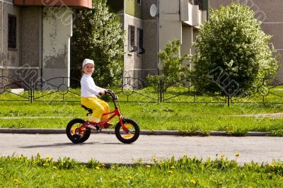 The girl on a bicycle