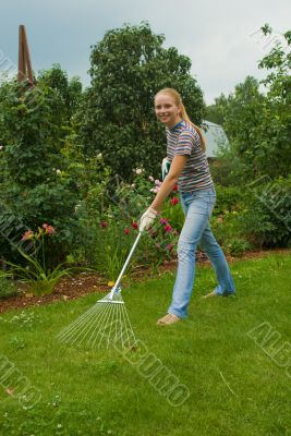 Women raking