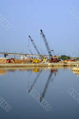 Cranes on the river