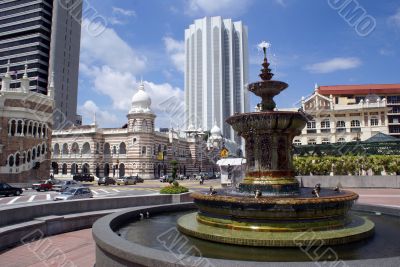 Fountain and buildings