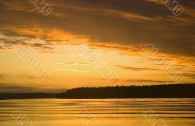 sunrise in White Sea, Karelia, Russia