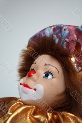 Toy clown on a white background