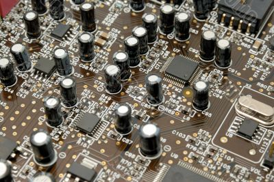 Fragment of a computer printed-circuit-board Fragment of a computer printed-circuit-board