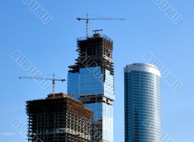 Construction of skyscrapers.