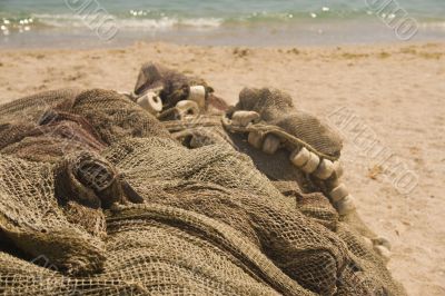 Fishing nets on beach Fishing nets on beach