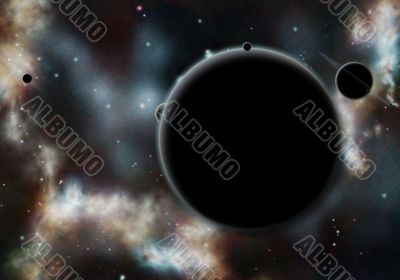 Digital created starfield with cosmic Nebula