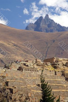 Inca ruines in ollantaytambo
