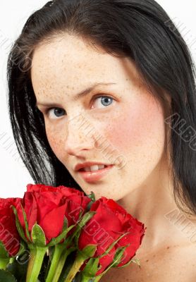 Portrait of beautiful brunette woman