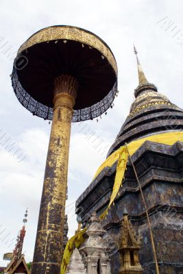 Stupa and umbrella