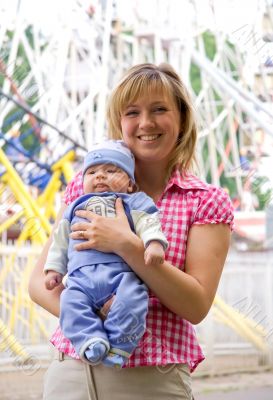 Happy mom with child