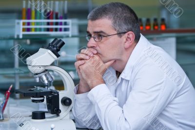 Researcher thinking Researcher thinking