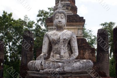 White sitting Buddha