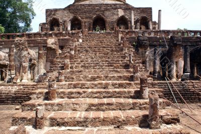 Staircase and elephants
