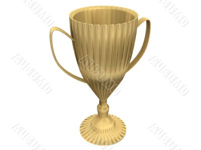 Golden trophy isolated