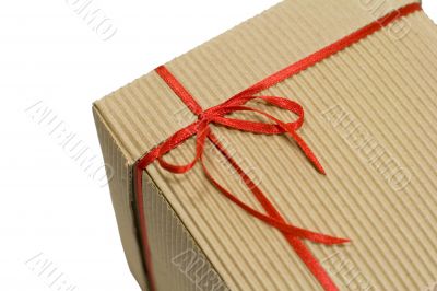box with red ribbon