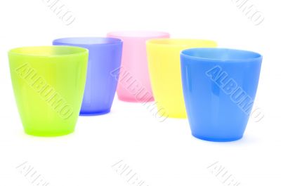 color plastic cups macro