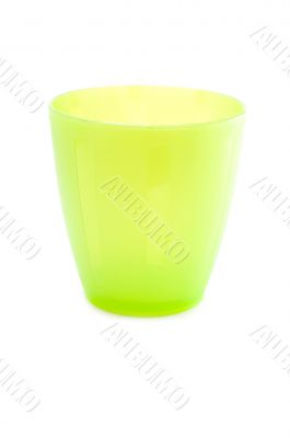 Green plastic cup