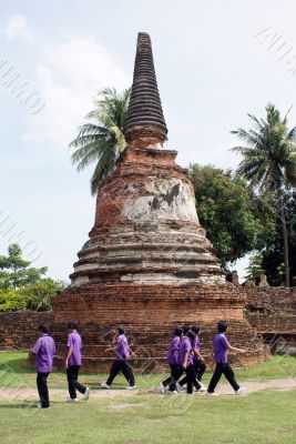 Girls and stupa