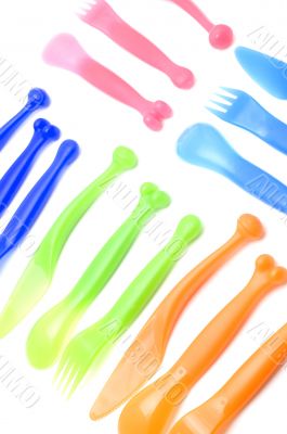 Plastic utensil close up