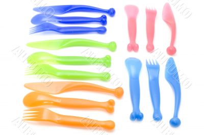 Plastic utensil on white
