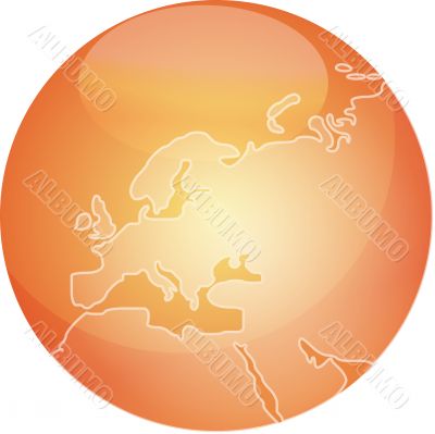 Map of Europe sphere