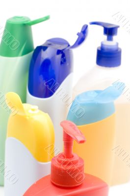 Set of bottle closeup