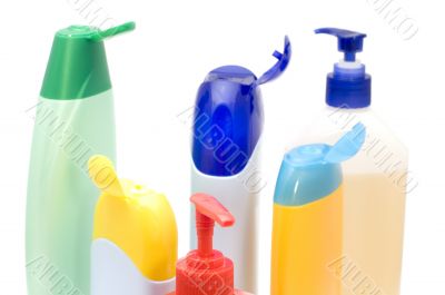 Set of bottle closeup