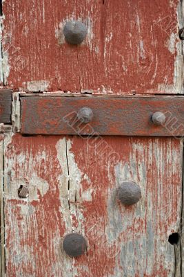 Red wood door