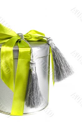 metal gift box with decoration