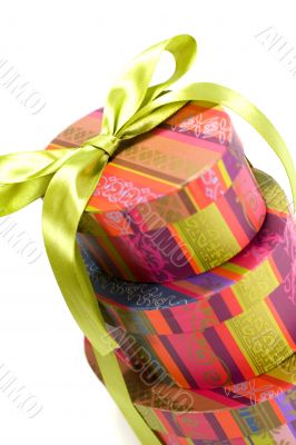 pyramid of colorful gift boxes