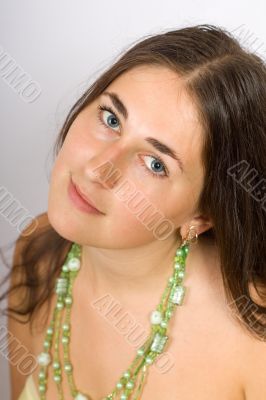 beautiful girl in a beads