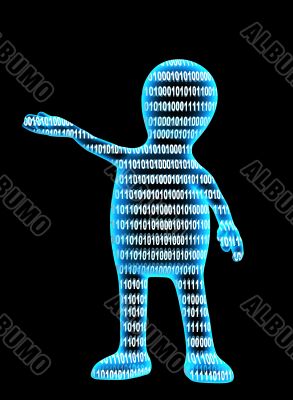 Internet concept - person from a binary code