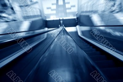 blurred escalator