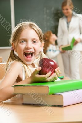 Happy schoolgirl