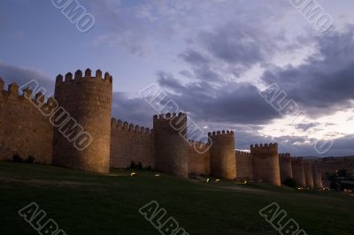 Walls of Avila at Dusk