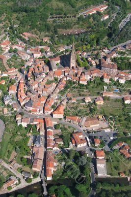 Aerial view of a french village