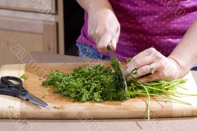 Woman preparing food in the kitchen