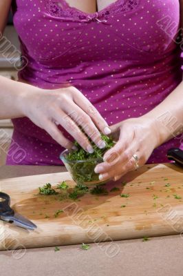 Woman preparing food in the kitchen