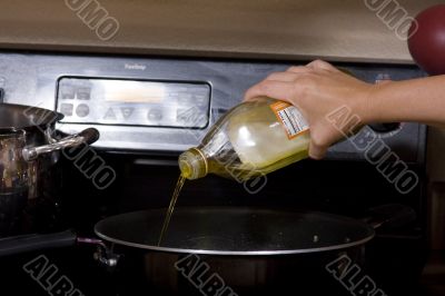 Food being cooked in pan