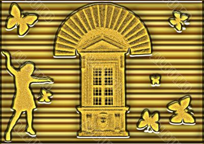 A girl and a butterfly