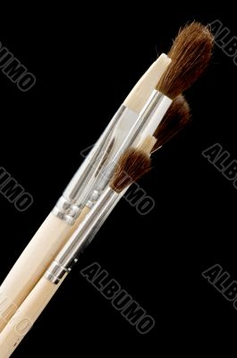 Brush on black closeup