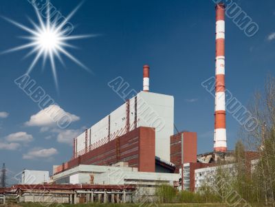 Power station. Industrial production. A panorama